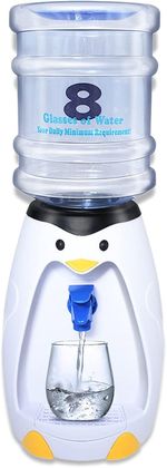 Mini Water Dispenser with Tap 2.5L Carafe Desktop Penguin Drink Dispenser White