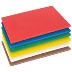 6pc Multi Colour-Coded Plastic Chopping Board Set Kitchen Food Cutting Boards