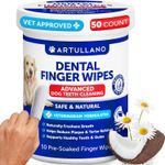 Dental Finger Wipes for Dogs Teeth - 50 Count - Unscented Dog Dental Wipes