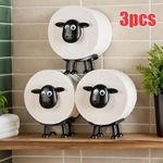 3Pcs FUNNY SHEEP TOILET PAPER HOLDER QUIRKY BATHROOM DECOR LOO ROLL STORAGE UK