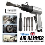 Air Hammer Chisel Descaler Needle Gun With 4 Chisels + 19 Needles For Compressor