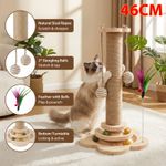 Cat Scratching Post Natural Sisal Pole Scratcher Play Stand Scratch Kitten 46CM