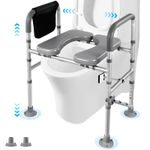 Raised Toilet Seat Frame with Handles Adjustable Riser for Elderly Handicap UK