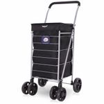 Shopping Trolley 6 Wheels 75.6L | Lightweight Foldable Trolley Cart for Storage
