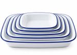 FALCON ENAMEL PIE DISH STEAK PUDDING ASHET BAKE BAKING OBLONG OVEN WHITE TIN NEW