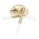 Litecraft Cross Ceiling Light Bathroom Semi Flush IP44 Rated 3 Way - Satin Brass