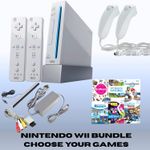 Nintendo Wii Console Kit Bundle Refurbished 2 Two Controllers Nunchuk + Games