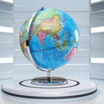 25cm Educational World Globe – Swivel Desktop Globe with Metal Stand for Learnin