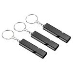 3Pcs Emergency Survival Whistle, Double Tubes Whistles Super Loud, Black