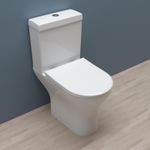 Simple Close Coupled Toilet Soft Close Seat Cistern Bathroom Short Projection WC