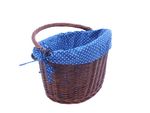 BIKE BASKET WICKER DARK COTTON LINER FRONT ONE CLICK WITH HANDLE LARGE