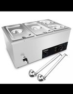  Commercial Bain Marie Electric Food Warmer -with Anti-Dry Burn & Reset Button 