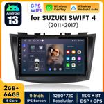 64G Android 14 Car Stereo Radio Apple Carplay GPS Nav For Suzuki Swift 2011-2017
