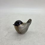 Isle of Wight Studio Art Glass Bird Figurine Ornament Azurene Black Speckled GUC