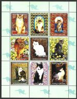 Kyrgyzstan, 1999, Cats, MNH M/S Sheet of 9 Stamps #M1979