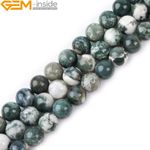 Green Moss Tree Agate Natural Gems For Jewelry Making 15" 4mm 6mm 8mm 10mm