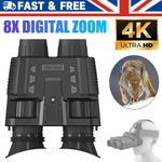 3D 4K Night Vision Goggles Head Mounted Binoculars 8x Digital Infrared Goggles