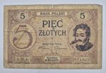 Poland 5 Zlotych 1919 Bank Polski P-53 S.74.A Poniatowski Rare Banknote G Good