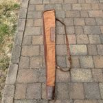 Tan Canvas & Leather Shotgun Slip Gun Case Rifle Carry Bag Shoulder Strap