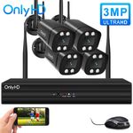 3MP HD Wireless CCTV System 4CH NVR Home Outdoor Security IP Camera IR Motion
