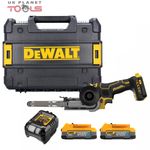 Dewalt DCM200E2T 18V XR Brushless Band File + 2 x 1.7Ah Batteries Charger & Case