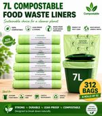 312 x 7L Food Waste Bags  - Compostable Caddy Liners