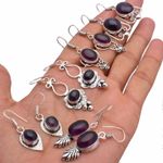 Amethyst Gemstone 925 Sterling Silver Plated 5Pair Earrings Lot 5FE-56