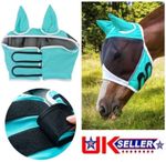 Half or full face Padded Mesh Fly Mask Hood with Ears Horse S M L Size UK