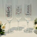 Personalised Champagne / Prosecco Glass Flutes Weddings Hen Do, Birthday, Prom
