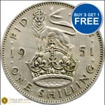 GEORGE VI ENGLISH SILVER SHILLING 1937 TO 1951 CHOICE OF YEAR / DATE