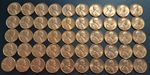 Lot Of 50, 1964-D Lincoln Memorial Cents, One Roll, UNC/BU, Red