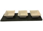 Appetiser Tapas Serving Set Natural Slate Dips - Black