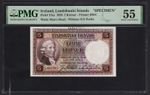 Iceland 5 Kronur 1928 P27as "Specimen" About Uncirculated