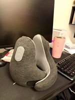 Grey/Light Grey U-Shaped Memory Foam Neck Travel Pillow with USB Charging