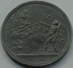 17thC Unpublished Papal or Religious White Metal Medal by Jan Boskam, large 59mm