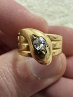 Lovely Antique Victorian Style 18ct Yellow Gold With Old Cut Diamond Snake Ring