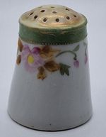Vintage Ceramic Hat Pin Holder  Hand painted Floral Nippon