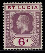 ST. LUCIA GV SG84a, 6d grey-purple & purple, M MINT. Cat £16.