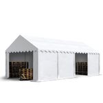 Storage Tent 4x8 m white PVC 750 N 100% waterproof with ground frame