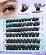 Self Adhesive Lash Clusters 60Pcs, Pre Glued Eyelashes Cluster D Curl 10-16Mm Pr