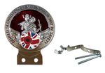 Remembrance British Flag Red St Christopher Car Badge with Fixings