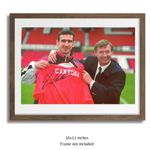 Eric Cantona & Sir Alex Ferguson Hand Signed Man Utd A3 Photo PSA Approved & COA