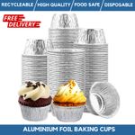 Aluminium Foil Muffin Cases Foil Cupcake Cases Baking Disposable Ramekins