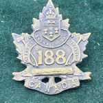 SASKATCHEWAN 188th OVERSEAS BATTALION.BRASS CANADIAN ARMY CAP BADGE