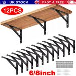 12PCS Heavy Duty Stainless steel L Shaped Wall Mounted Shelf Brackets Support UK
