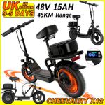 CHEEVALRY X12 Electric Scooter 48V 15Ah Coummuter 14in E-Scooter with Seat 45 KM
