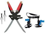 Deadpool Set Thigh Gun Holster & Double Katana Swords + Holder Set Fancy Dress