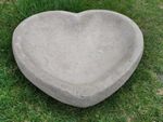 Stone Heart Bird Bath Bowl Top Only Garden Ornament