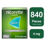 Nicorette Original 4mg Gum 4 x 210 - 12 Weeks* Bundle Total Gum 840