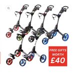 OFFER NOW SkyMax Cube Golf Trolley 3.0 - 3 Wheel Folding Cart FREE £40 Accessory